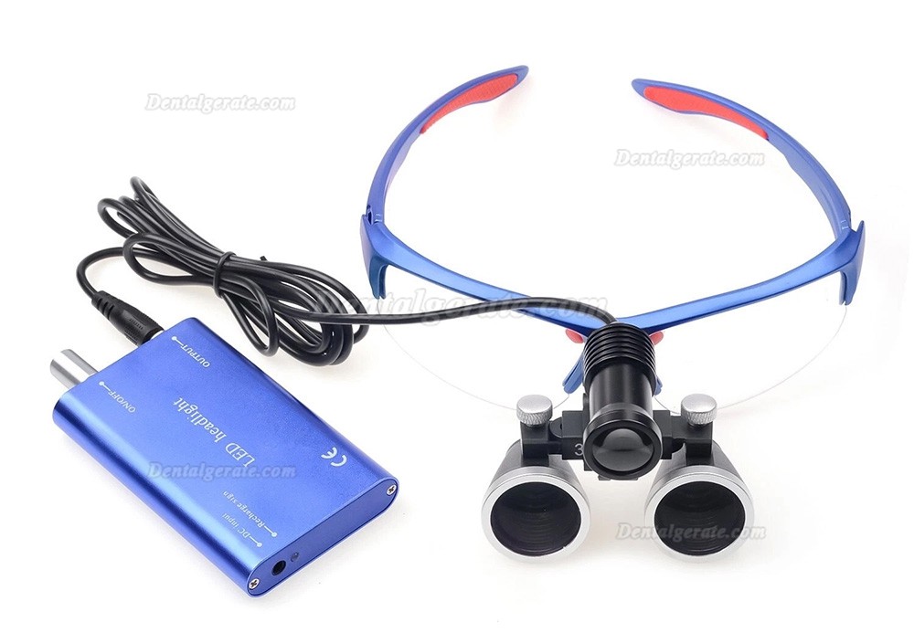 Dental-Binokularlupe 3,5-fach mit 5 W LED-Licht und Filter